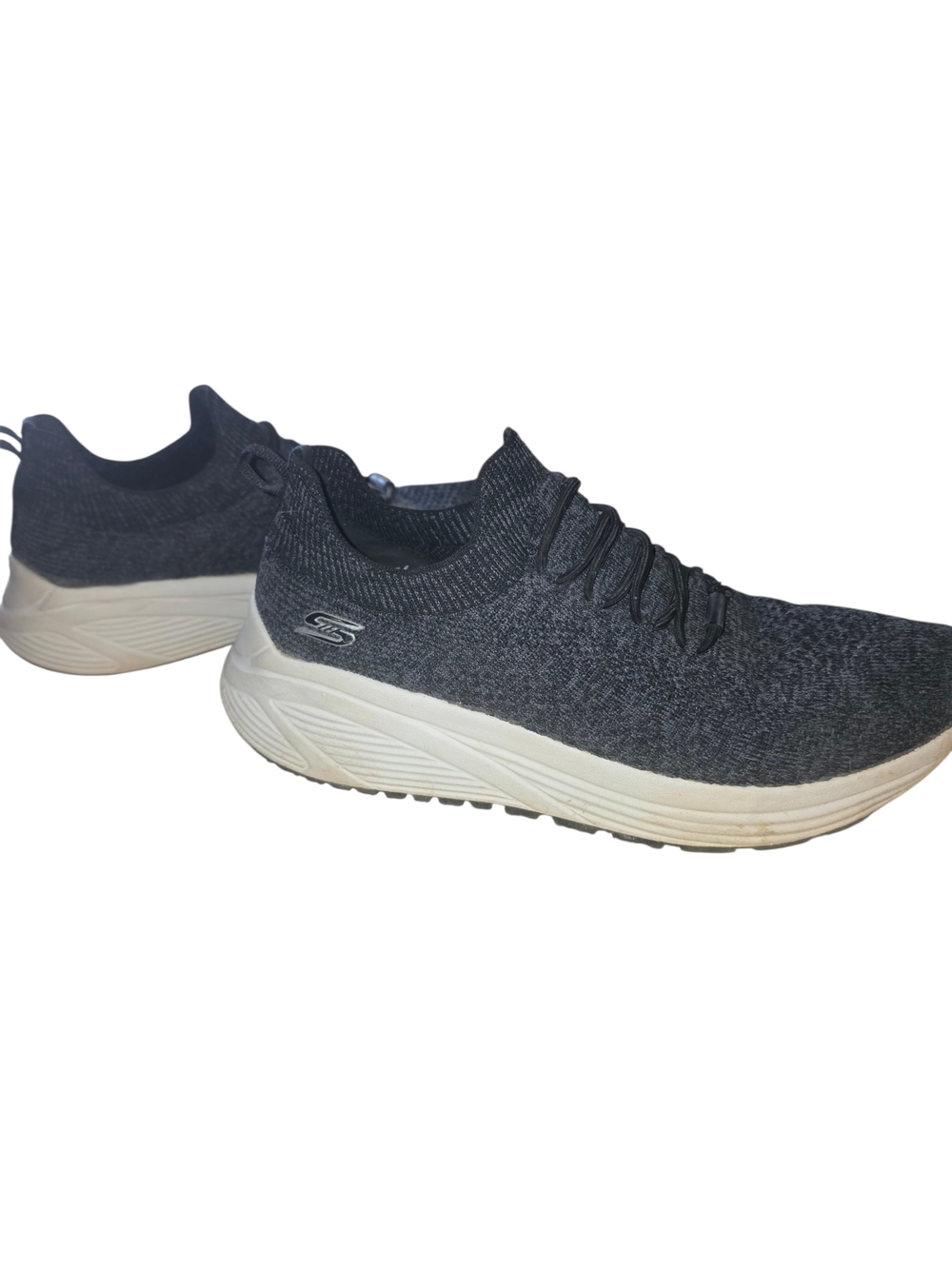 Skechers Slip-On Knit Sneakers in Charcoal Gray